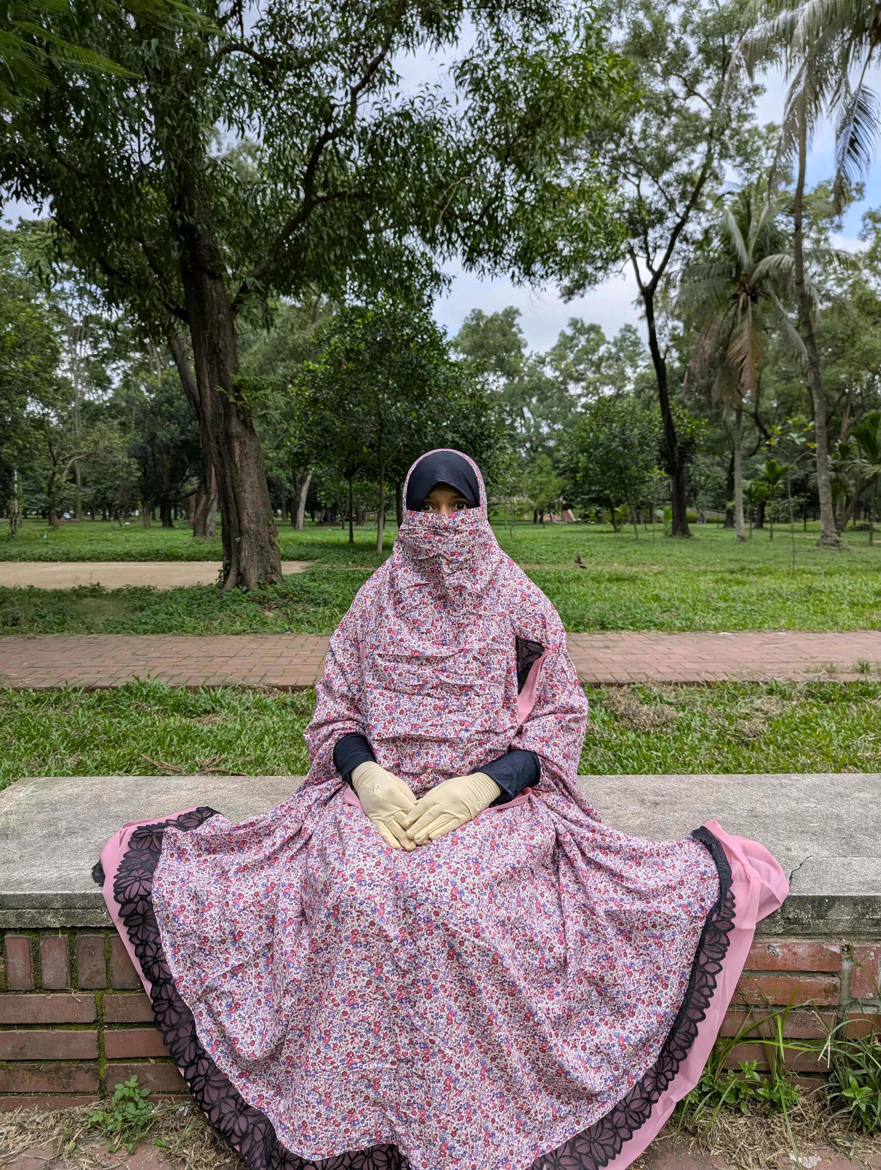 Black Par Pink Khimar with Niqab