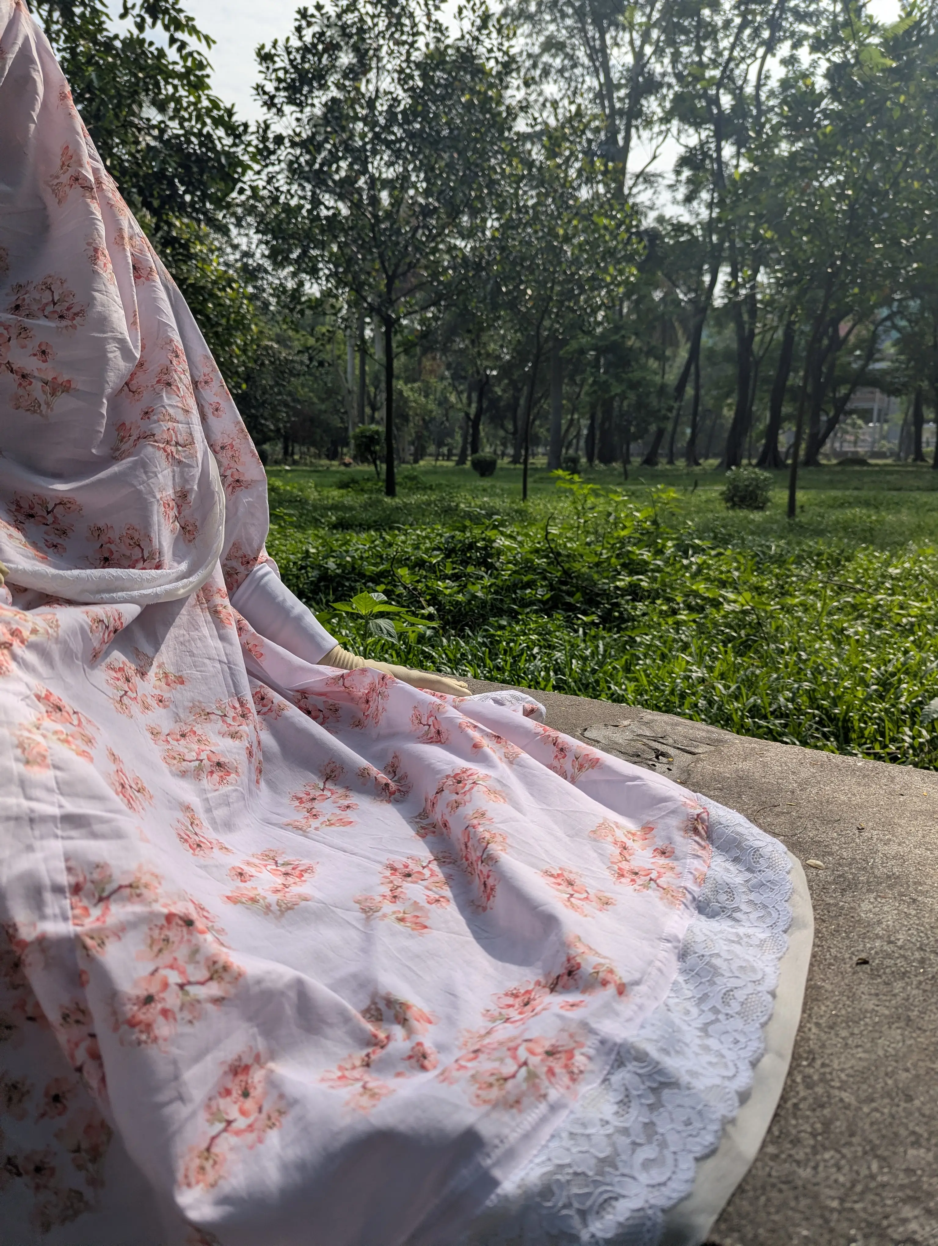 Red Print Khimar with Niqab