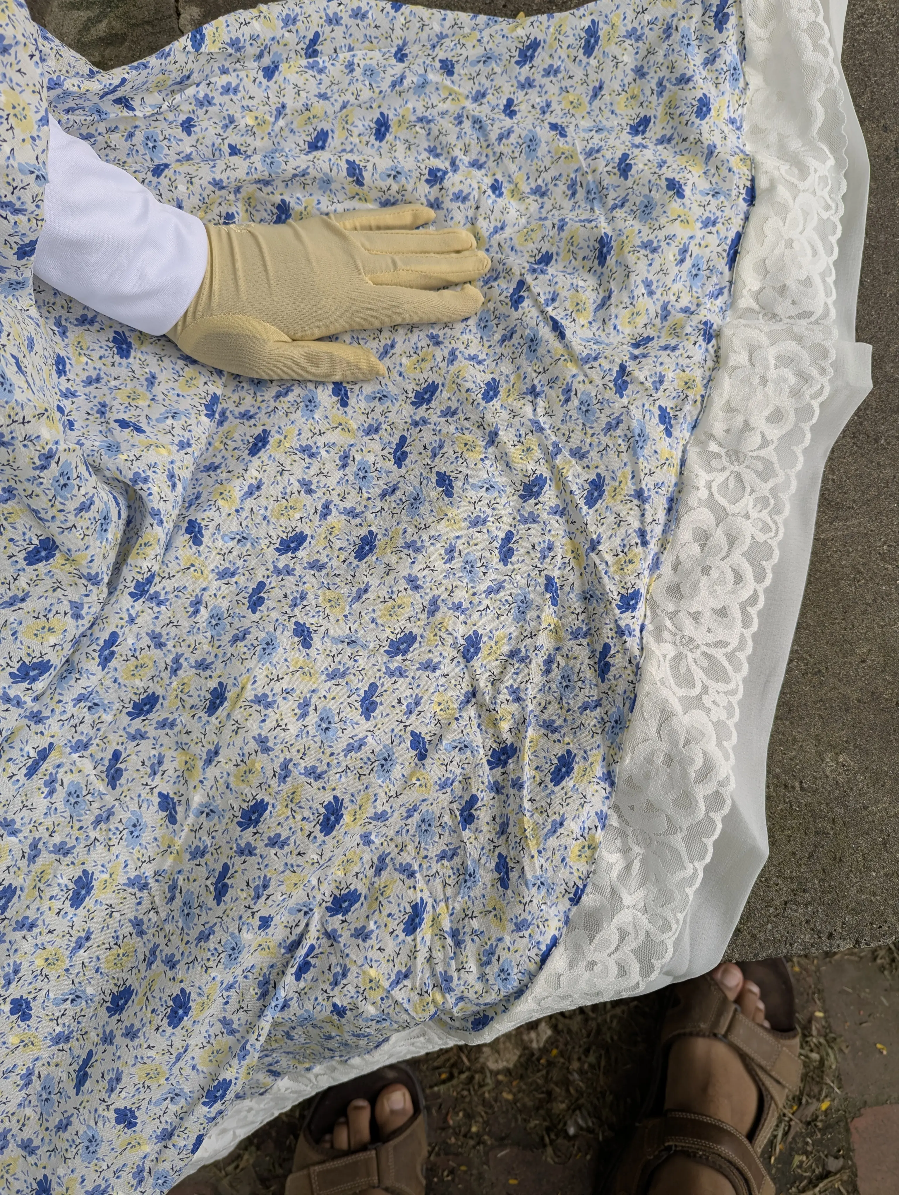 Mosaic-Blue Khimar with Niqab